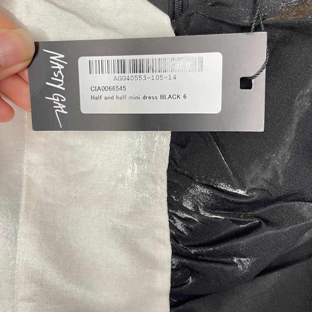 NWT Nasty Gal Black White Two Toned Mini New Night Out Dress Size 2 - Picture 10 of 10